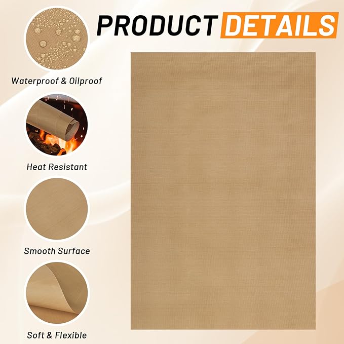 Svaldo Teflon Sheets for Heat Press 16x24, 10 Pack, Heat Press Paper for T Shirts, Hat, Reusable Non Stick PTFE Teflon Sheet, Iron Transfer Paper for Sublimation Machine, Craft & Baking