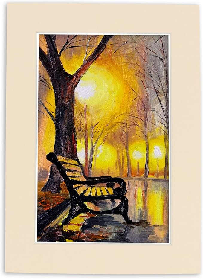 Pack of Ten Acid Free 11x14 Mats Bevel Cut for 8.5x11 Photos - Cream Precut Matboards With Backing Boards and Self Seal Photo Mat Bags For Pictures, Photos, Framing - 4-ply Thickness