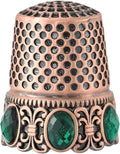 Vintage Sewing Thimble, Finger Protector Finger Shield Fingertip Thimble Sewing Quilting Craft Accessories DIY Sewing Tools (Red Copper)