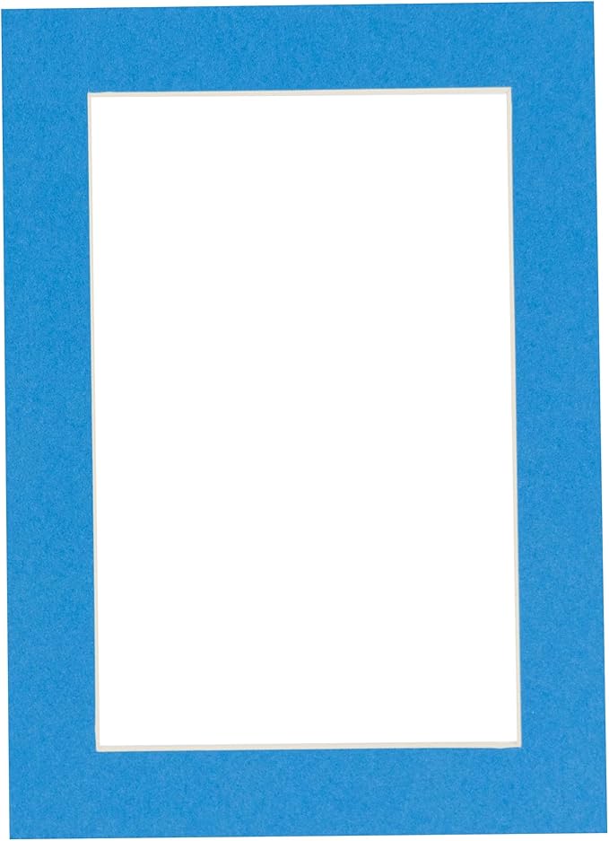 8x10 Mat Bevel Cut for 5.5x8.5 Photos - Acid Free Bay Blue Precut Matboard - For Pictures, Photos, Framing - 4-ply Thickness