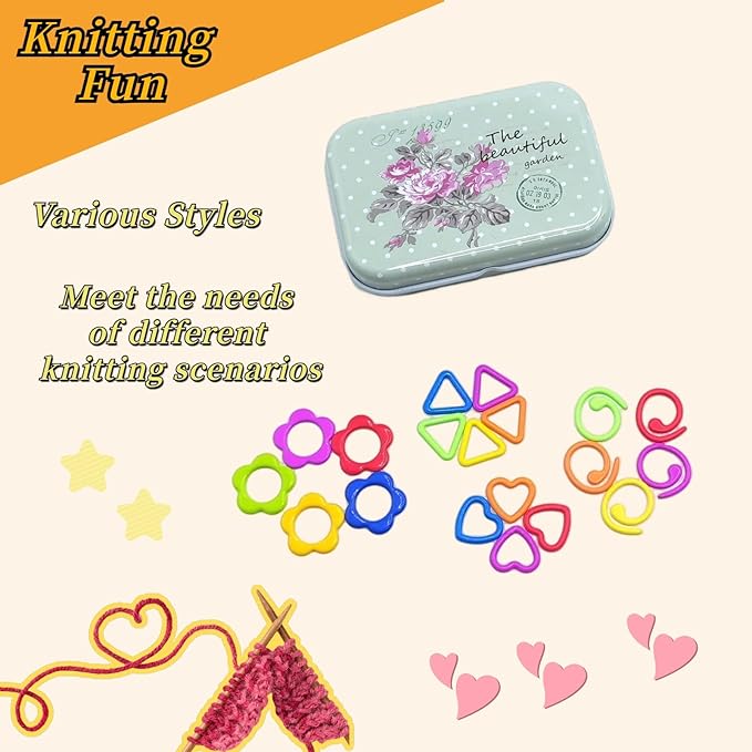 Fazanwey Metal Triangle Stitch Markers,Colorful Crochet Stitch Markers,Knitting Marker with Storage Case,Crochet Gift for Knitting Weaving Lovers (Triangle)