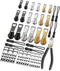 Zipper Repair Kit, Upgraded Zipper Replacement Slider Kit (99 PCS), Include Zipper Pull Replacement, Instant Zippers Plier, Easy Install, Zippers Fix Kit for Jacket Backpack Luggage (3 Sizes #3, 5, 8)