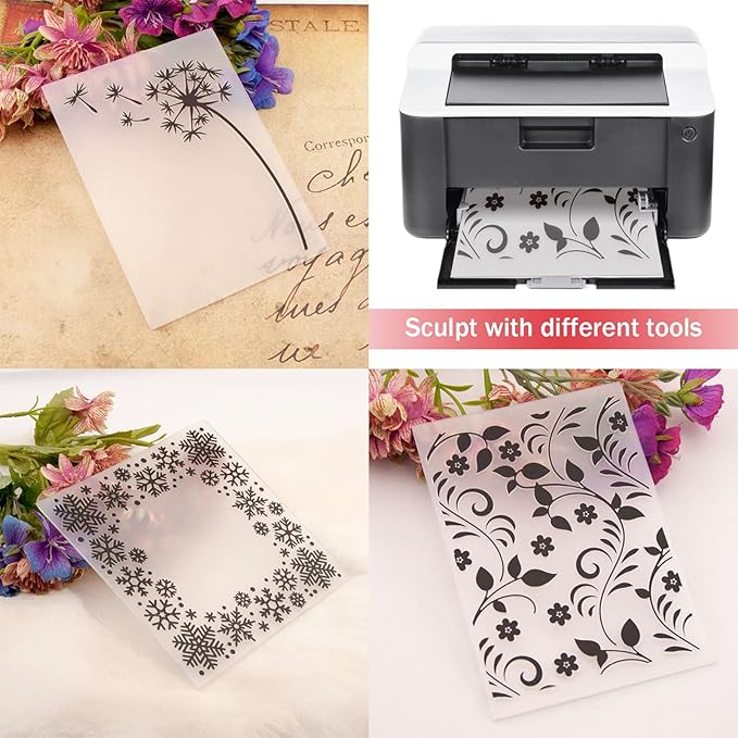 16 Pack 6 Mil Clear Mylar Stencil Sheets, 12" x 12" Blank Reusable Plastic Template Sheets for Cricut, Laser Cutting, Gyro-Cut Tool Template Material