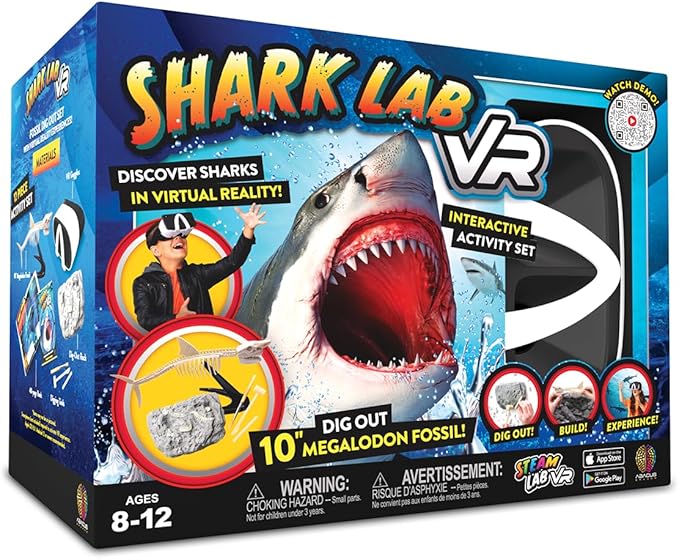 Abacus Brands STEAM Shark Lab VR - Illustrated Interactive VR Book and STEAM Learning Activity Set - for Ages 8 and Up
