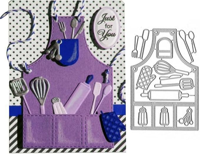Cutting Dies Metal Stencils Scrapbooking Tools DIY Embossing Template for Paper Card Making Album Arts Crafts Supplies (Kitchenware-12.3x8.2cm)