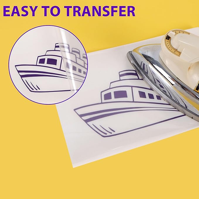 RENLITONG Purple Iron on Vinyl 12Inch by 50ft Roll HTV Heat Transfer Vinyl for T-Shirt HTV Rolls for All Cutter Machine - Easy to Cut & Weed for Heat Transfer Design