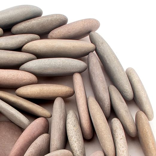 [About 30 PCS - 35 PCS](18 Pounds) Painting Rocks,3"-4.8" River Rocks,Flat Rocks,Painting Stones,Naturally Stones,Arts Rocks,Craft Rocks,DIY Rocks