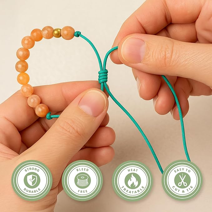 Mandala Crafts 2mm 109 Yards Salmon Cotton Waxed Cord for Jewelry Making Bracelet Cord Waxed String - Beading String Thread Jewelry Cords for Necklaces String