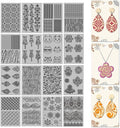 CHGCRAFT 16 Sheets Artistic Mandala Clay Texture Mat Baroque Pattern Polymer Clay Texture Sheets DIY Tools for Pottery Earring Jewelry Making Stamp Engraving Machines, 4x2.6inch