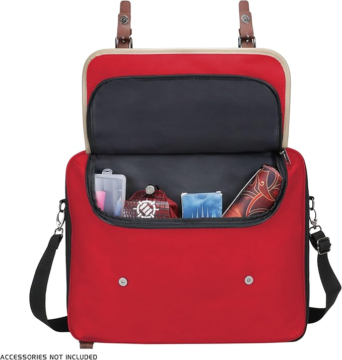 ENHANCE Designer Edition TCG Bag - MTG Shoulder Bag with Customizable Dividers & Accessory Pocket for Deck Boxes, Dice - Card Storage Compatible with Magic the Gathering, Lorcana (Red)