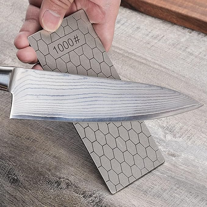 Diamond Sharpening Stone, Honeycomb Surface Plate with Non-slip Base for Pocket Knives Scissors (240/400/600/800/1000/1200/1500/2000/3000 Grit, with Angle Guide and Leather)