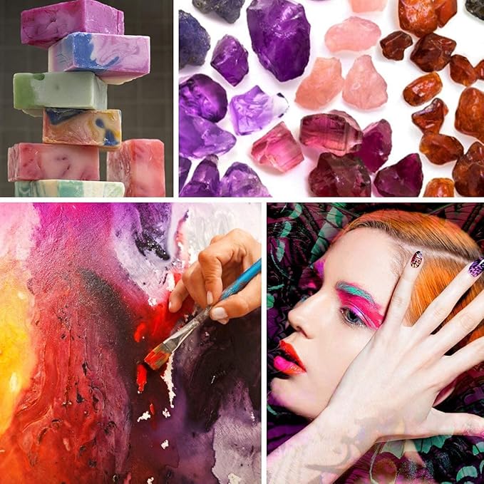 SEISSO Mica Powder for Epoxy Resin, 8 Color Soap Dye Body Butter Color Pigment Powder for Lip Gloss Making Makeup Dye Fine Art Painting