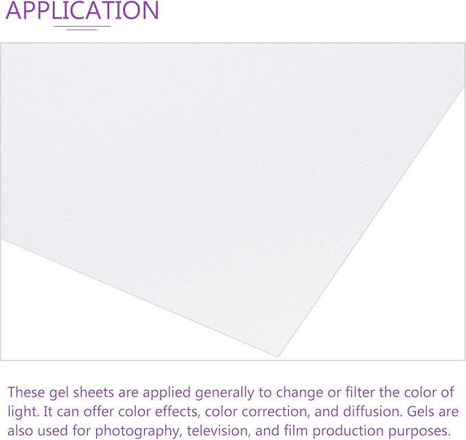 DMiotech 10Pcs Correction Gel Light Filter Overlay Transparent Plastic PVC Sheets Matte Translucent for Photo，Film,Video