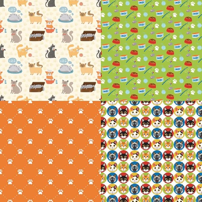 Cat Scrapbook Paper Pad:Cute Pet-Inspired Craft Paper Sheets, Decorative Kitten Pattern 6x6 Single Sided for Scrapbooking Cat and Pets Lovers, Gift Wrapping, Journaling, Card Making