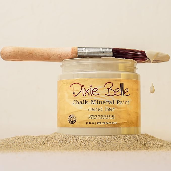 Dixie Belle Paint Company Chalk Finish Furniture Paint - Sand Bar (1 Gallon - 128oz) - Matte Neutral Tan Chic Chalk Mineral - DIY Furniture