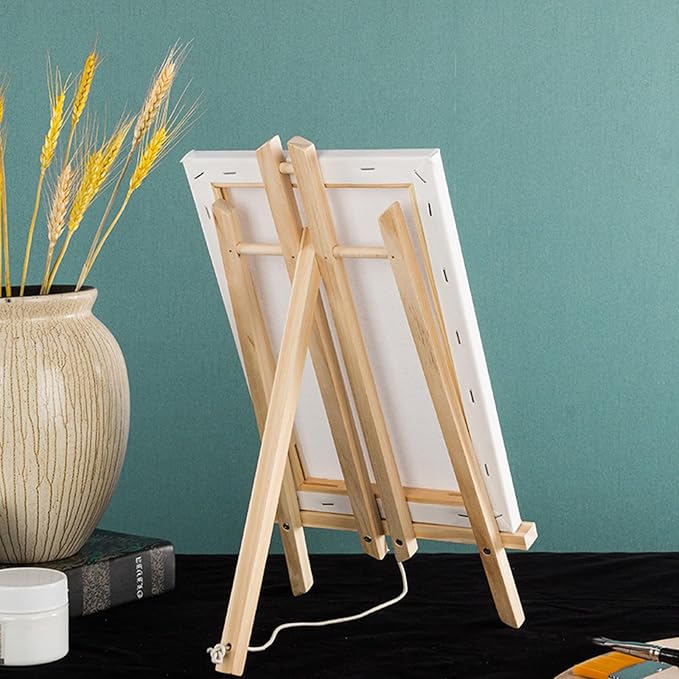 Tosnail 6 Pack 16" Art Easel Stand Tabletop Wooden Display Stand Photo Holder Display Stand for Artist, Students, Adults, Kids Painting