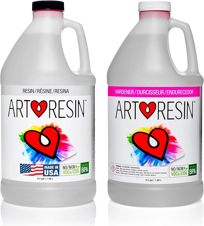 ArtResin - Epoxy Resin - Clear - Non-Toxic - 1 gal (0.5 gal Resin + 0.5 gal Hardener) (3.78 L)