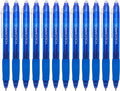 Volcanics Retractable Clicker Erasable Gel Pens - 0.7mm Ball Point, Heat Erase with Built-in Eraser, 12 Pack Blue