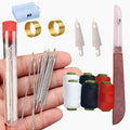 Big Eye Steel Sewing Needles Kit, 37PCS Stainless Steel Sewing Needle Kit, Portable Stainless Steel Needles for Hand Sewing, Punch Needle Kit Repair Tools for Beginners & Daily Use (37pcs)
