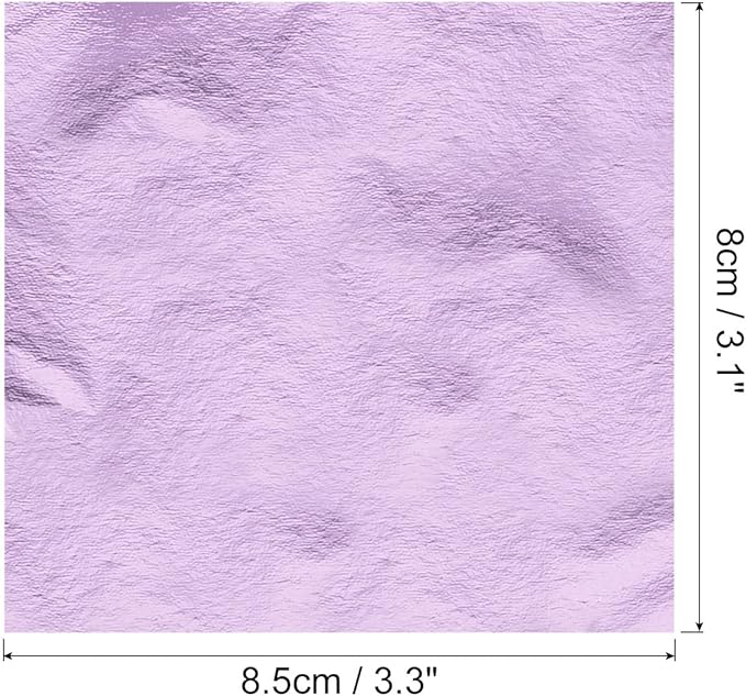 MECCANIXITY Gold Leaf Foil Sheet, Peach Purple Leaf Papers, 3.3 x 3.1inch for Art Decoration, Sculptures, Painting, Pack of 100