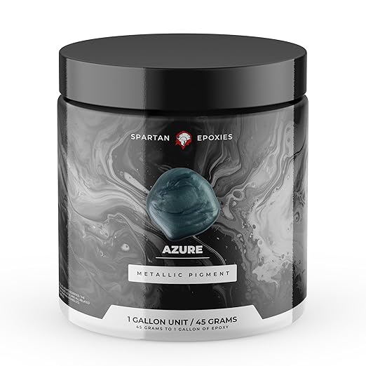 Spartan Epoxies Metallic Pigment Powder for Epoxy - 30 Unique Colors, 4oz for 1 Gallon and 12oz for 3 Gallons of Clear Epoxy, Made in The USA (Azure, 4oz (45 Grams))