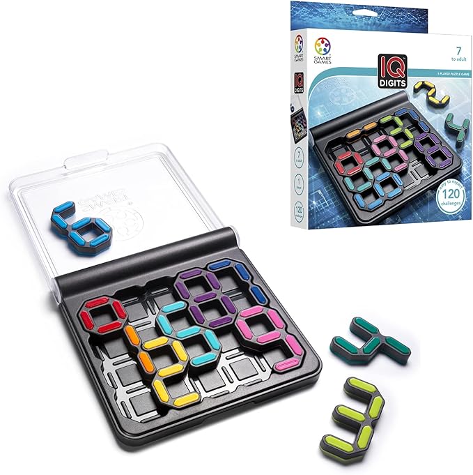SmartGames IQ Digits – Math & Logic Puzzle with 120 Challenges – Educational Brain Game for Kids & Adults Ages 7+