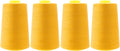 Mandala Crafts 4 Pack of Serger Threads Cones Spools - 40S/2 24000 Yards Polyester Mustard Yellow Threads for Sergers Machine and Overlock Quilting Sewing Machine