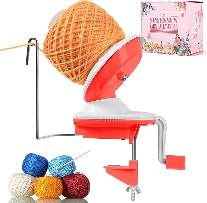 SPEENSUN Yarn Spinner, Yarn Cake Winder, 3.5 OZ Easy-to-Install and Efficiently Yarn Baller with Lower Noise, Yarn Roller for Crochet and Knitting Lover for Yarns Below Size 5
