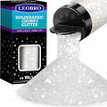 LEOBRO White Glitter, 160g/5.64oz Clear White Chunky Glitter for Crafts, Resin, Body Nail, DIY Decorations