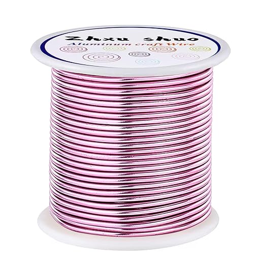12 Gauge(2mm) Aluminum Wire 35 Yards Anodized Metal Wire for Bonsai Armature Crafting Sculpting Jewelry Craft Making Beading Floral (Pink, 12 Gauge)