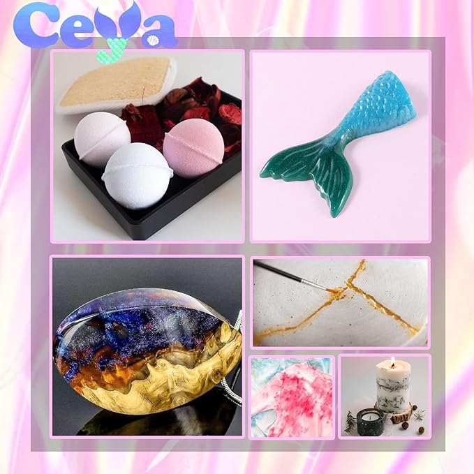 Ceya Mica Powder, 5.3oz/ 150g Pine Green Pearlescent Effect Colorant Pigment Powder for Epoxy Resin, Tumblers, Slime Bath Bomb, Soap Dye, Slime, Candle, Resin Crafting, Paint, Jewelry, Nail Polish