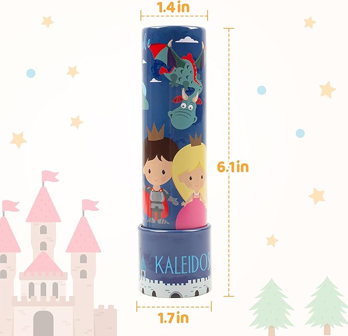 D-FantiX Classic Tin Kaleidoscopes for Kids, 2 Pack Retro Toys - Educational Toys with Metal Body, Boy Girl Birthday Party Favors Decorations, Christmas Stocking Stuffer Gift