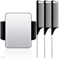 WILLBOND Magnetic Wrist Sewing Pincushion Wrist Magnetic Pin Holder Wristband Pin Cushion Holder with 3 Pcs Stainless Steel Pintail Comb Rat Tail Comb for Hair Clips Hand Sewing(Black)