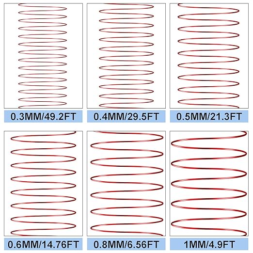 0.5 mm Dia. 10 Rolls Copper Jewelry Wire, Beading Wire for Jewelry Making Bracelet Earrings Rings Necklaces Flower Craft Projects, 10 Assorted Colors