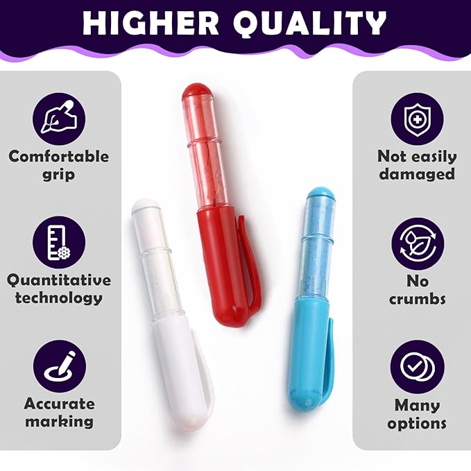 3PCS Sewing Chalk for Fabric, Wipeable and Washable Fabric Chalk for Sewing, Tailors Chalk for Fabric Etailed Marking on Fabrics, Cottons, Leathers - Blue, White, Red