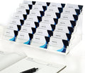 Acrylic Business Card Holder for Desk Multiple Business Card Holders 28 Slot 7 Tier Large Business Card Organizer Business Card Display Rack Clear Plastic Business Card Stand for Home Office