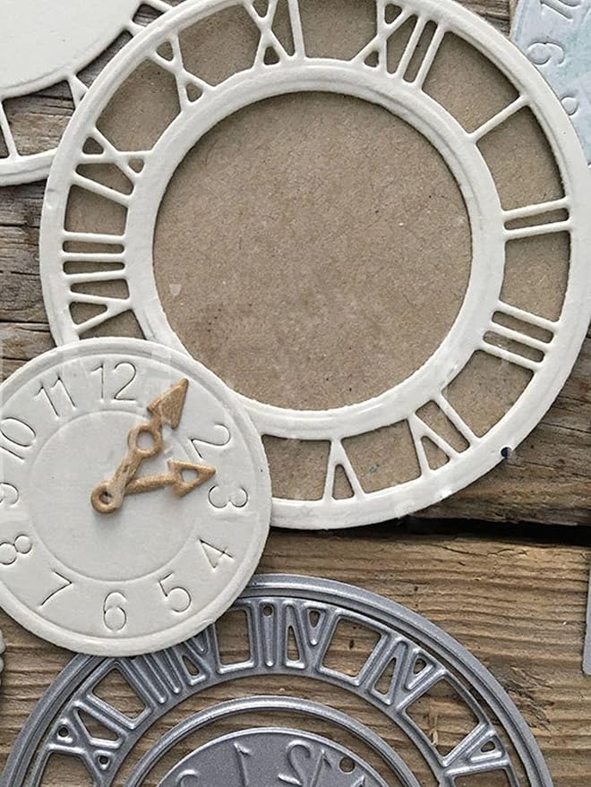Festivals Metal Cutting Die for Scrapbooking, Christmas Cut Stencils for DIY Scrapbook Photo Album Decorative Paper Card, Card Making Supplies, Embossing (The Clock 3.3 x 2.5 in)