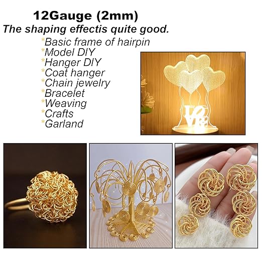 12 Gauge(2mm) Aluminum Wire 35 Yards Anodized Metal Wire for Bonsai Armature Crafting Sculpting Jewelry Craft Making Beading Floral (Black, 12 Gauge)