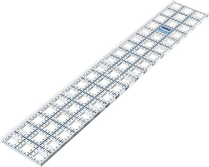 TrueCut Rectangle 3" x 18" Quilting Ruler with Track and Guide for Straight Cuts - Innovative Quilting and Sewing Ruler for Accurate Fabric Cuts with 1/8th Measurements