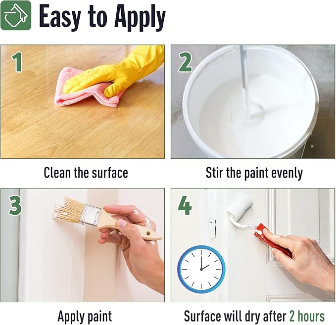 DWIL Matte Finish Furniture Paint - 32 Oz Wood Paint for Cabinets, Doors, Tables, and Dressers Refinishing - Water-Based, Non-Toxic & Odorless, Easy to Apply(Light Grey)-With Tools
