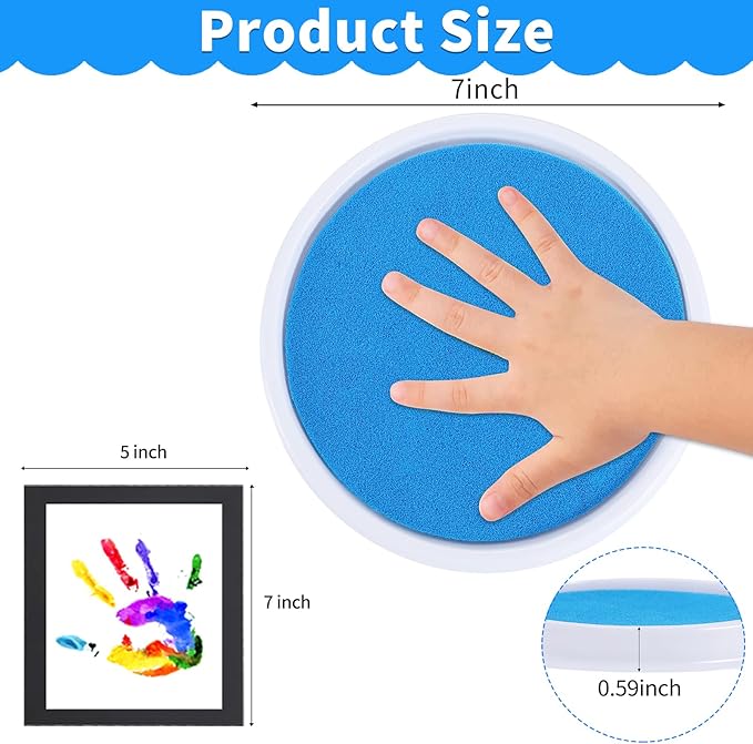 MoloTAR Craft Large Ink Pad Stamps Partner DIY Color,8 Colors Round Rainbow Finger Ink pad for Kids