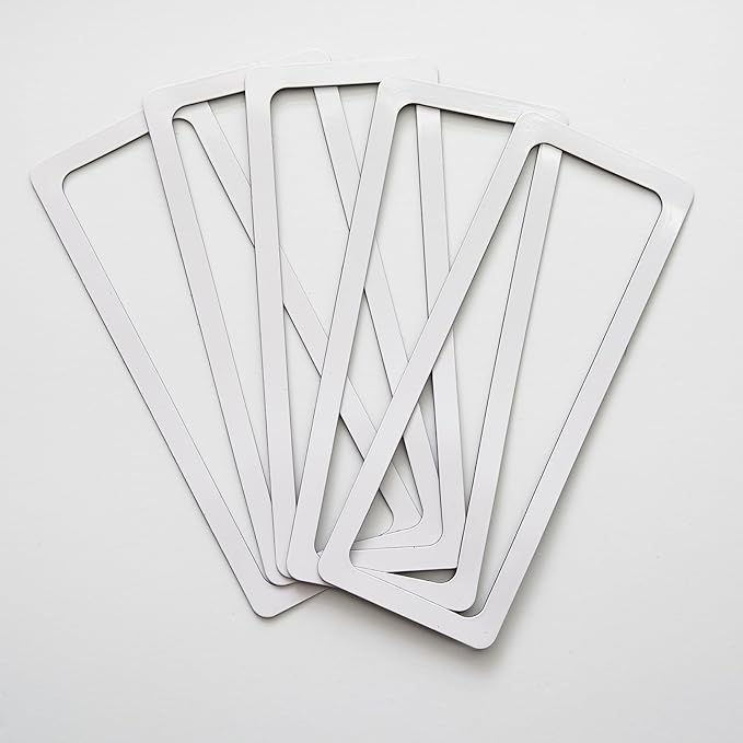 Magnetic Frames For 2x6 Photo Booth Strips – Set of 5 – White, Black, or Floral Design Photo Picture Holders – Magnetic Paper Cutout for Photobooth Photos – Simple Slim Frames for Fridge, Locker, or Party Keepsakes (5, WHITE)