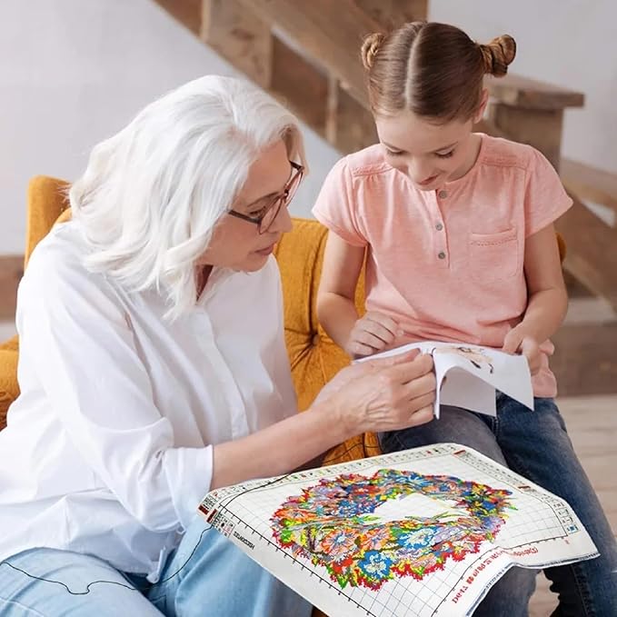 Dooxvey Cross Stitch Kits for Adults Beginners - Full Range of Cross-Stitch & Embroidery Kits - 11CT Patterns - Peacock Flowers - 18x18 inch