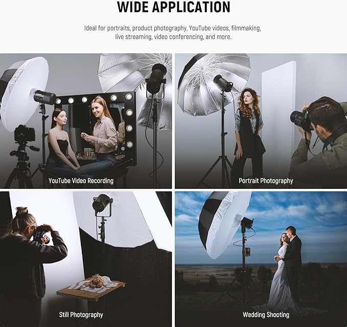 NEEWER 71"/180cm Parabolic Reflective Umbrella Photography with Silver Inner, Soft Lighting with Diffuser Cover, Bag, Quick Fold for Camera Photo Studio Video Light Shooting Monolight Flash, NS4U