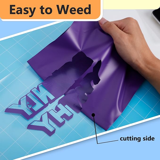 RENLITONG Matte Purple Iron on Vinyl Roll - 12Inch x 13ft HTV Heat Transfer Vinyl for T-Shirt, HTV Rolls for All Cutter Machine - Easy to Cut & Weed for Heat Transfer Design