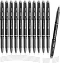 M&G Erasable Gel Pens, 12 Pcs Erasable Pen Fine Point 0.5mm, Black Erasable Gel Ink Pen with Comfort Grip and Cap, Make Mistakes Disappear for Drawing Writing Planner and Crossword Puzzles