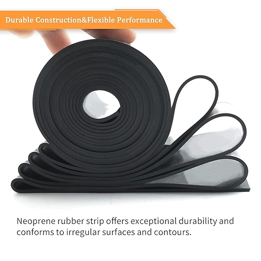 DOBTIM Solid Neoprene Rubber Strips 1/8 (.125)" Thick X 4" Wide X 5' Long, Rubber Strips Use for Gaskets, Sealing, Bumpers, Protection, Abrasion, Warehouse Flooring