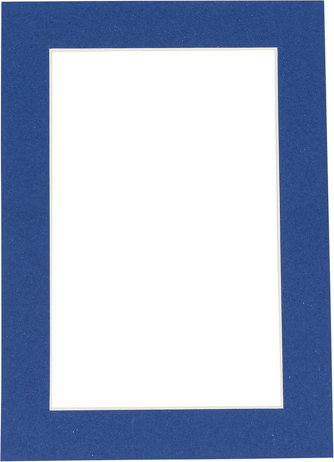 Poster Palooza 8x10 Mat Bevel Cut for 5.5x8.5 Photos - Acid Free Bottle Blue Precut Matboard - For Pictures, Photos, Framing - 4-ply Thickness