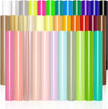 VINYL FROG Heat Transfer Vinyl Bundle 35 Colors HTV Vinyl Sheets 12" x 10" Iron on Vinyl Multicolor Heat Press Vinyl for DIY T-Shirts Fabrics