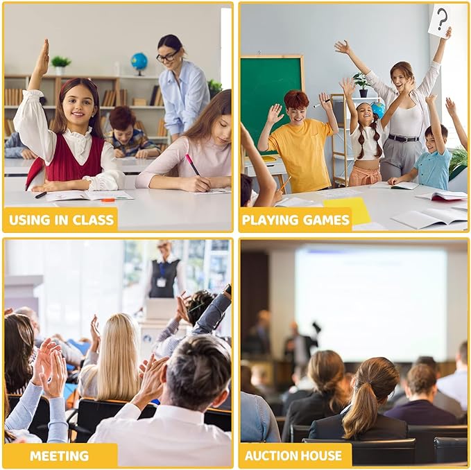 12 Pcs Dry Erase Answer Paddle 7 x 9 Inch Handheld Wooden White Board Double Sided Dry Erase Small Whiteboards for Students Classroom Games Party Auction Paddles for Bidding Meeting Voting(12)